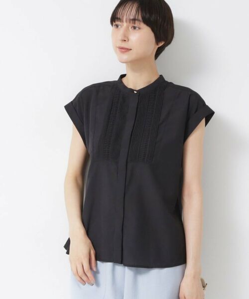 Dessin / デッサン シャツ・ブラウス | 【洗える】ピンタックデザインフレンチスリーブブラウス(ブラック(019))