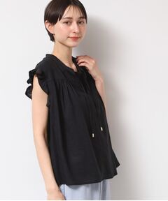 Dessin / デッサン シャツ・ブラウス | 【洗える】レーヨン麻フリルスリーブブラウス