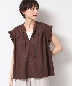 Dessin / デッサン シャツ・ブラウス | 【洗える】レーヨン麻フリルスリーブブラウス