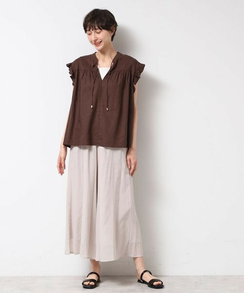 Dessin / デッサン シャツ・ブラウス | 【洗える】レーヨン麻フリルスリーブブラウス | 詳細10