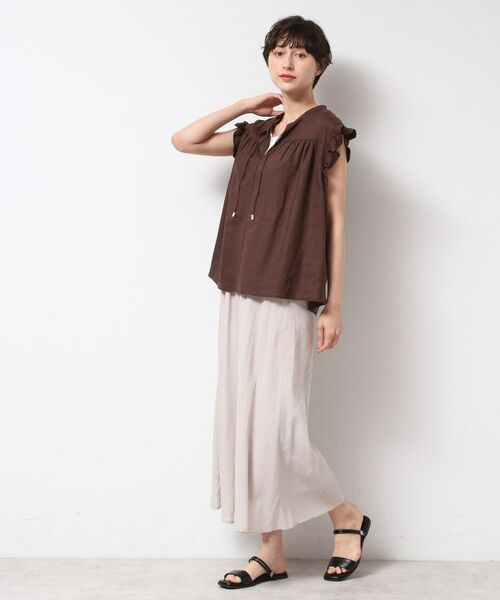 Dessin / デッサン シャツ・ブラウス | 【洗える】レーヨン麻フリルスリーブブラウス | 詳細11