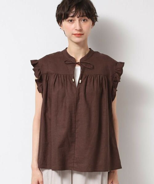 Dessin / デッサン シャツ・ブラウス | 【洗える】レーヨン麻フリルスリーブブラウス | 詳細13