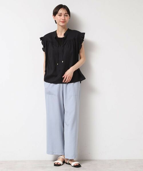 Dessin / デッサン シャツ・ブラウス | 【洗える】レーヨン麻フリルスリーブブラウス | 詳細3