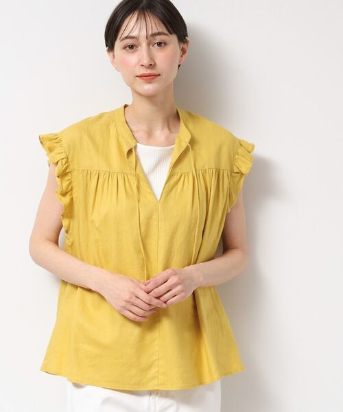 Dessin / デッサン シャツ・ブラウス | 【洗える】レーヨン麻フリルスリーブブラウス | 詳細5