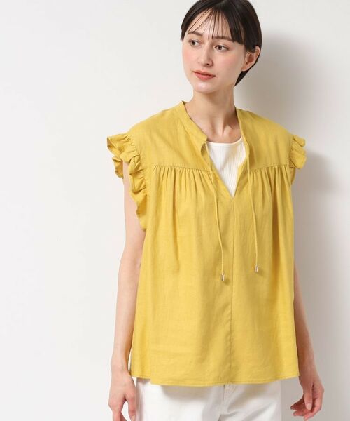 Dessin / デッサン シャツ・ブラウス | 【洗える】レーヨン麻フリルスリーブブラウス | 詳細6