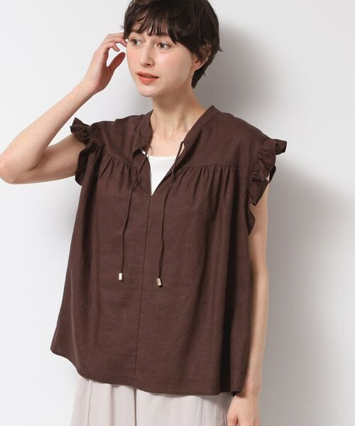 Dessin / デッサン シャツ・ブラウス | 【洗える】レーヨン麻フリルスリーブブラウス | 詳細9