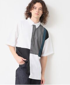Dessin / デッサン シャツ・ブラウス | 【洗える】ブロック切替ハーフスリーブシャツ