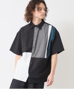 Dessin / デッサン シャツ・ブラウス | 【洗える】ブロック切替ハーフスリーブシャツ