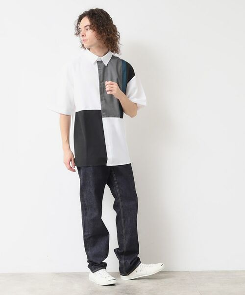 Dessin / デッサン シャツ・ブラウス | 【洗える】ブロック切替ハーフスリーブシャツ | 詳細2