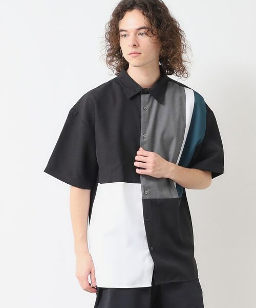 Dessin / デッサン シャツ・ブラウス | 【洗える】ブロック切替ハーフスリーブシャツ | 詳細5