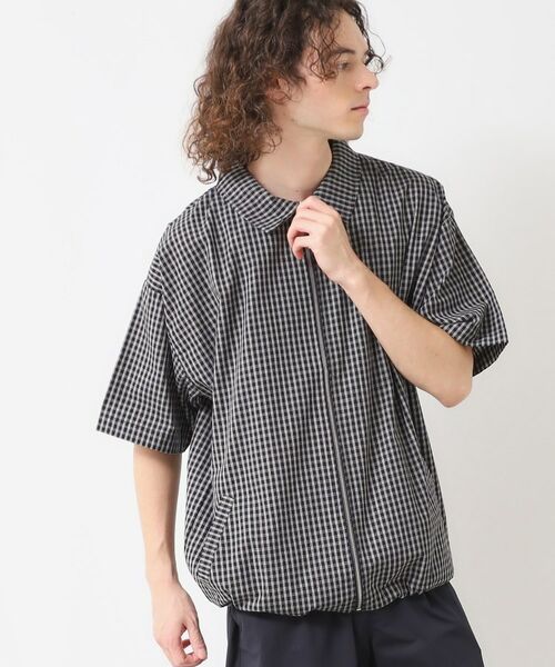 Dessin / デッサン レザーブルゾン・ジャケット | 【洗える】チェック柄ハーフスリーブブルゾン | 詳細1