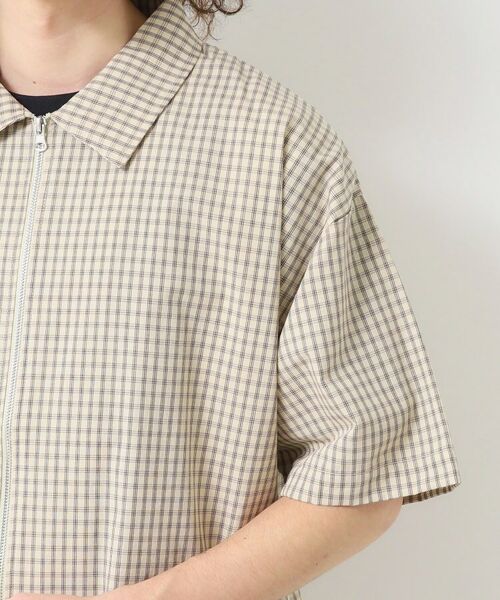 Dessin / デッサン レザーブルゾン・ジャケット | 【洗える】チェック柄ハーフスリーブブルゾン | 詳細13