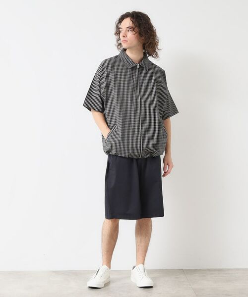 Dessin / デッサン レザーブルゾン・ジャケット | 【洗える】チェック柄ハーフスリーブブルゾン | 詳細2