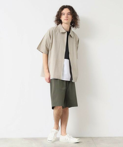 Dessin / デッサン レザーブルゾン・ジャケット | 【洗える】チェック柄ハーフスリーブブルゾン | 詳細6