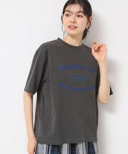 Dessin / デッサン Tシャツ | 【ユニセックス・洗える】ピグメントロゴTシャツ(チャコールグレー(014))