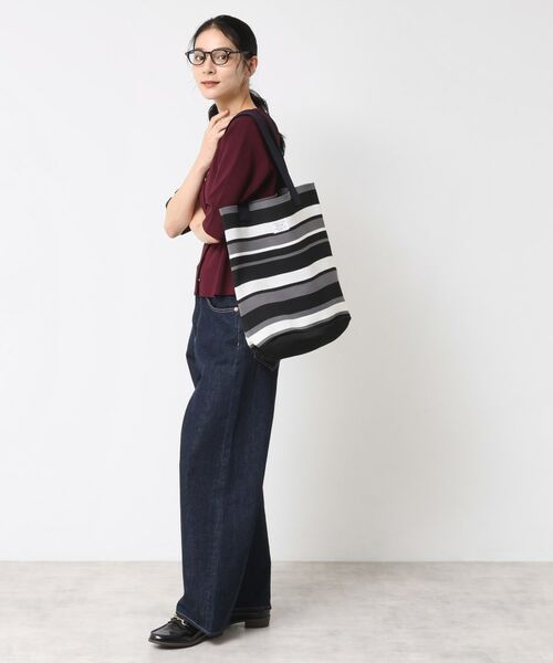 Dessin / デッサン トートバッグ | 【マシンウォッシャブル・A4収納可】ランダムボーダーニットBAG | 詳細2