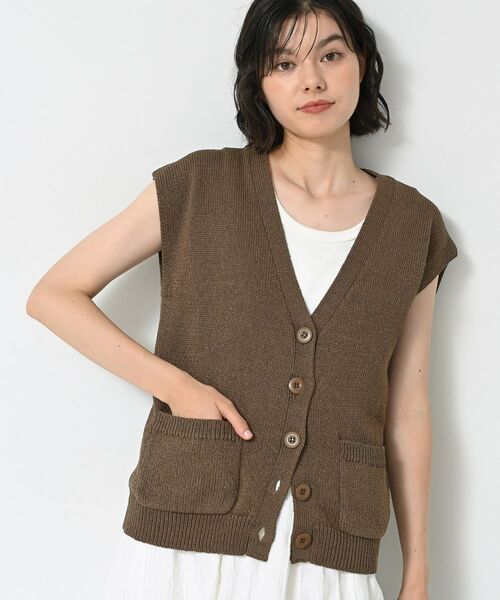 Dessin / デッサン ベスト | 【洗える】フレンチスリーブニットベスト | 詳細1