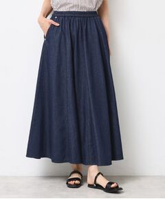 Dessin / デッサン ロング・マキシ丈スカート | 【ウエストゴム・洗える】ライトオンスデニムフレアスカート