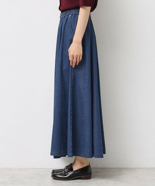 Dessin / デッサン ロング・マキシ丈スカート | 【ウエストゴム・洗える】ライトオンスデニムフレアスカート | 詳細10
