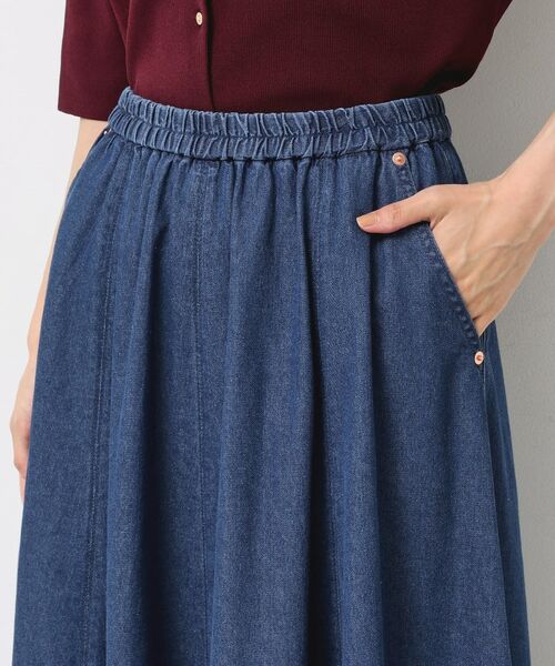 Dessin / デッサン ロング・マキシ丈スカート | 【ウエストゴム・洗える】ライトオンスデニムフレアスカート | 詳細12