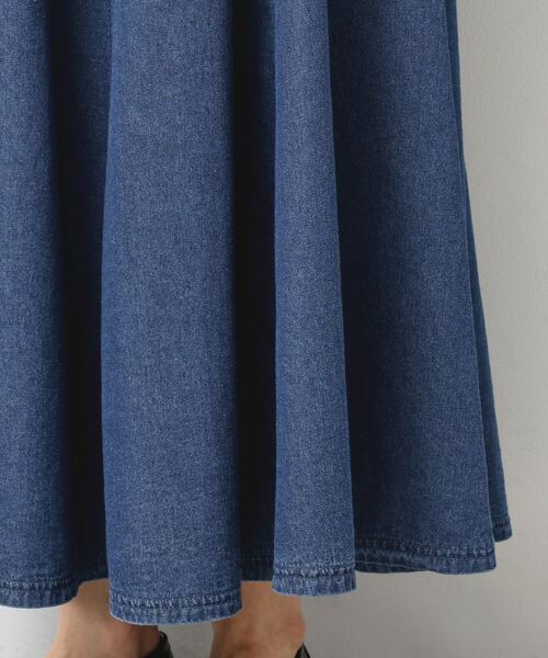 Dessin / デッサン ロング・マキシ丈スカート | 【ウエストゴム・洗える】ライトオンスデニムフレアスカート | 詳細14