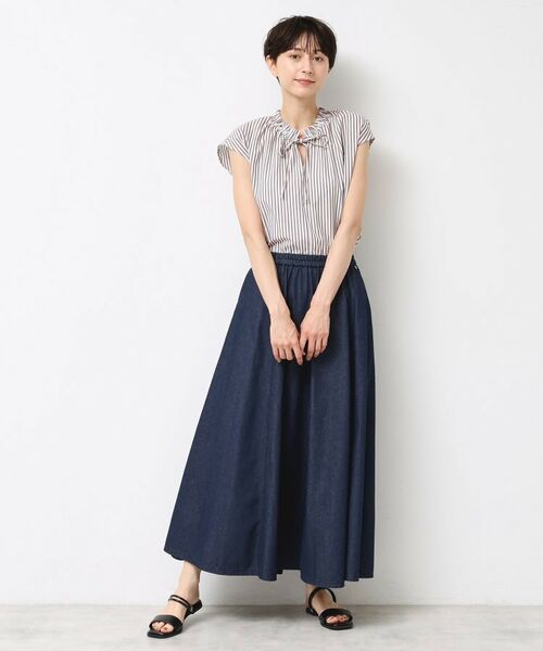 Dessin / デッサン ロング・マキシ丈スカート | 【ウエストゴム・洗える】ライトオンスデニムフレアスカート | 詳細7