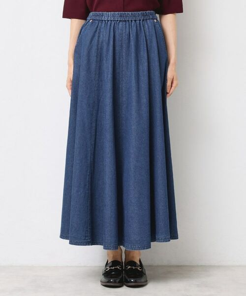 Dessin / デッサン ロング・マキシ丈スカート | 【ウエストゴム・洗える】ライトオンスデニムフレアスカート | 詳細9
