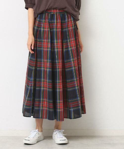 Dessin / デッサン ロング・マキシ丈スカート | 【ウエストゴム/洗える】映えチェック柄スカート（XS~L） | 詳細1