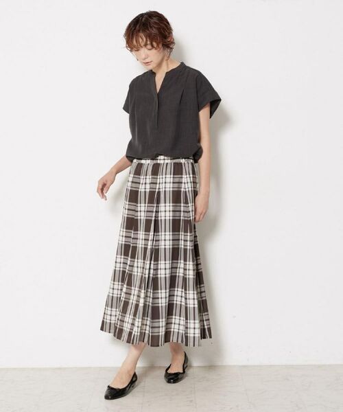 Dessin / デッサン ロング・マキシ丈スカート | 【ウエストゴム/洗える】映えチェック柄スカート（XS~L） | 詳細10