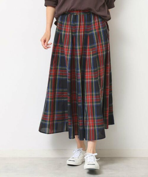Dessin / デッサン ロング・マキシ丈スカート | 【ウエストゴム/洗える】映えチェック柄スカート（XS~L） | 詳細2