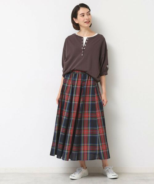 Dessin / デッサン ロング・マキシ丈スカート | 【ウエストゴム/洗える】映えチェック柄スカート（XS~L） | 詳細4