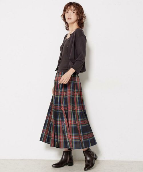 Dessin / デッサン ロング・マキシ丈スカート | 【ウエストゴム/洗える】映えチェック柄スカート（XS~L） | 詳細7