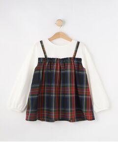 Dessin / デッサン カットソー | ガーゼチェックドッキングカットソー