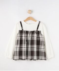Dessin / デッサン カットソー | ガーゼチェックドッキングカットソー