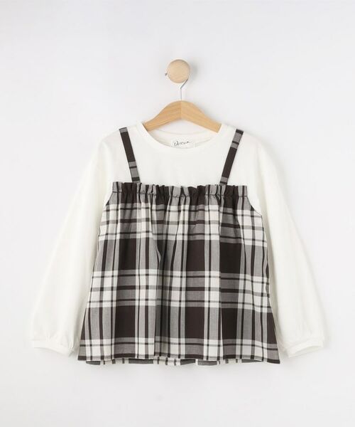 Dessin / デッサン カットソー | ガーゼチェックドッキングカットソー | 詳細1