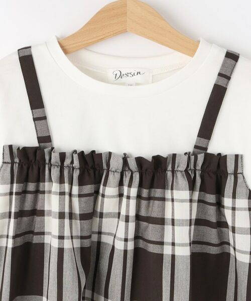 Dessin / デッサン カットソー | ガーゼチェックドッキングカットソー | 詳細3