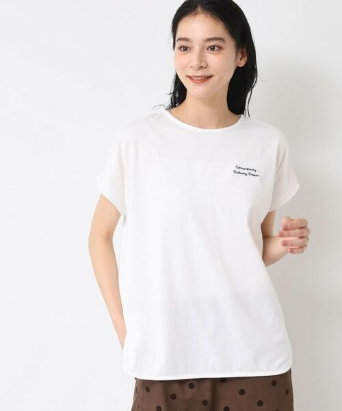 Dessin / デッサン カットソー | 【洗える】フレンチスリーブロゴ入りTシャツ | 詳細1