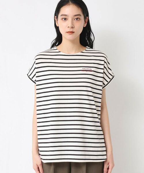 Dessin / デッサン カットソー | 【洗える】フレンチスリーブロゴ入りTシャツ | 詳細13