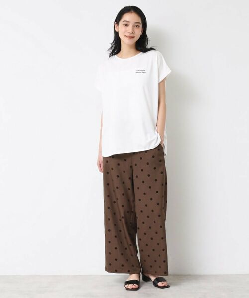 Dessin / デッサン カットソー | 【洗える】フレンチスリーブロゴ入りTシャツ | 詳細3