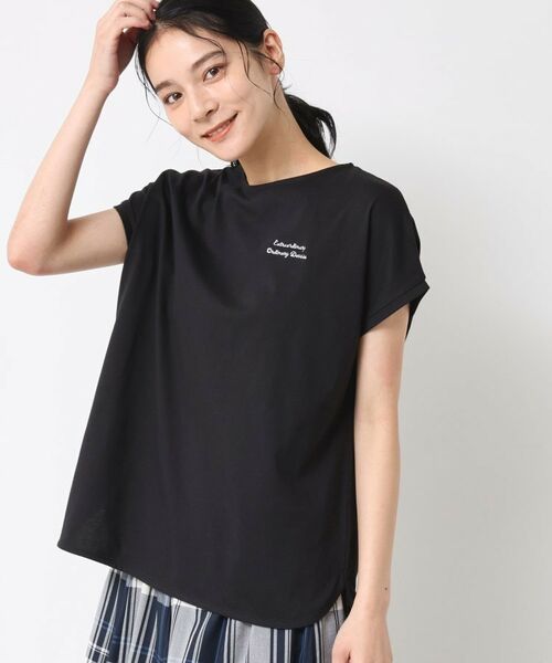 Dessin / デッサン カットソー | 【洗える】フレンチスリーブロゴ入りTシャツ | 詳細5