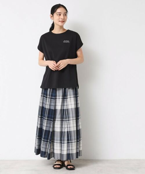 Dessin / デッサン カットソー | 【洗える】フレンチスリーブロゴ入りTシャツ | 詳細7