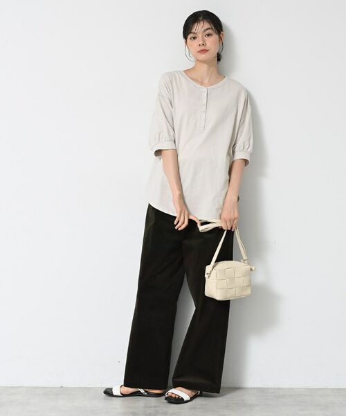 Dessin / デッサン カットソー | 【360度可愛い/前後2WAY/洗える】ライトコットンヘンリーカットソー | 詳細12