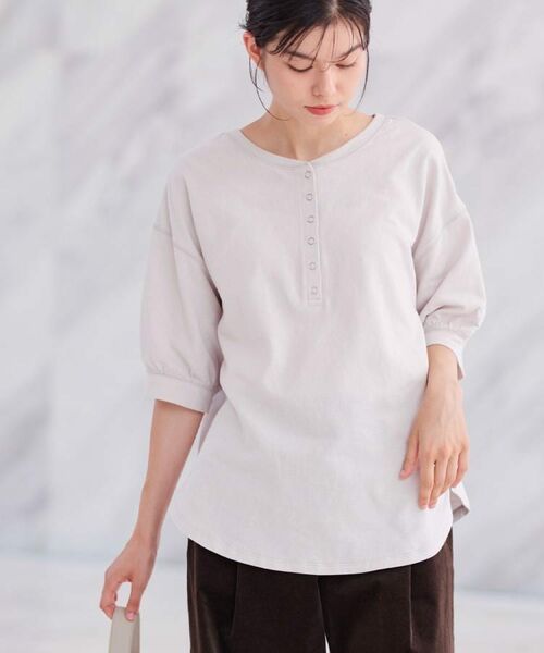 Dessin / デッサン カットソー | 【360度可愛い/前後2WAY/洗える】ライトコットンヘンリーカットソー | 詳細16