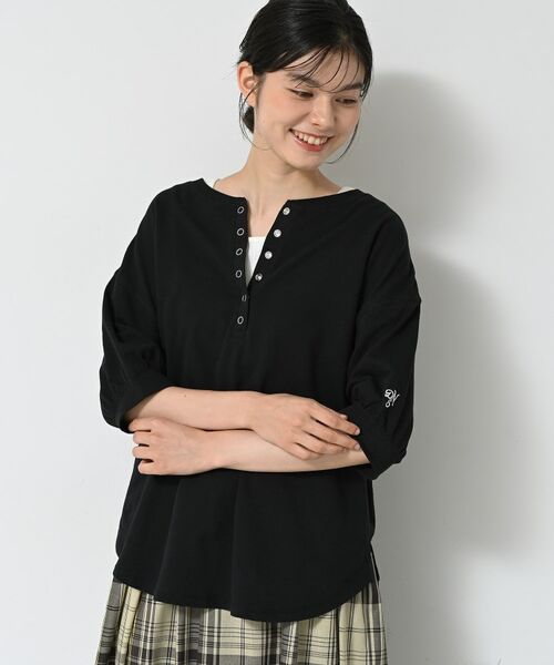 Dessin / デッサン カットソー | 【360度可愛い/前後2WAY/洗える】ライトコットンヘンリーカットソー | 詳細3