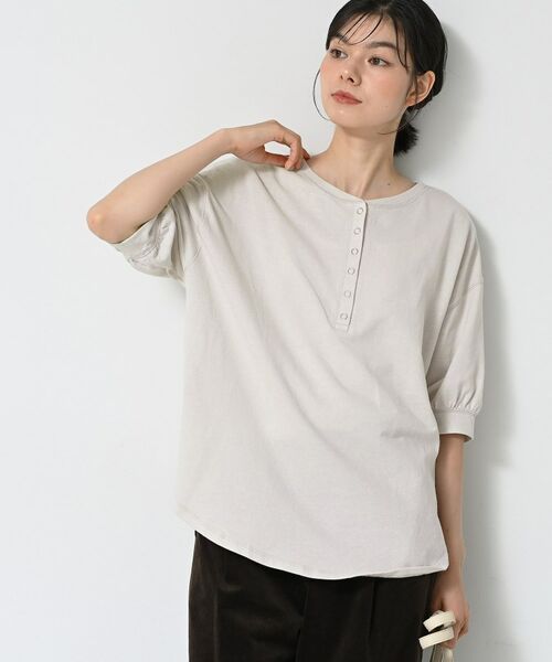 Dessin / デッサン カットソー | 【360度可愛い/前後2WAY/洗える】ライトコットンヘンリーカットソー | 詳細9