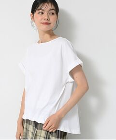 Dessin / デッサン カットソー | 【二の腕カバー／UVカット】ロールアップスリーブ裾ギャザーカットソー