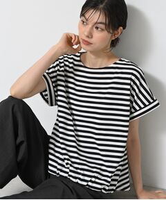 Dessin / デッサン カットソー | 【二の腕カバー／UVカット】ロールアップスリーブ裾ギャザーカットソー