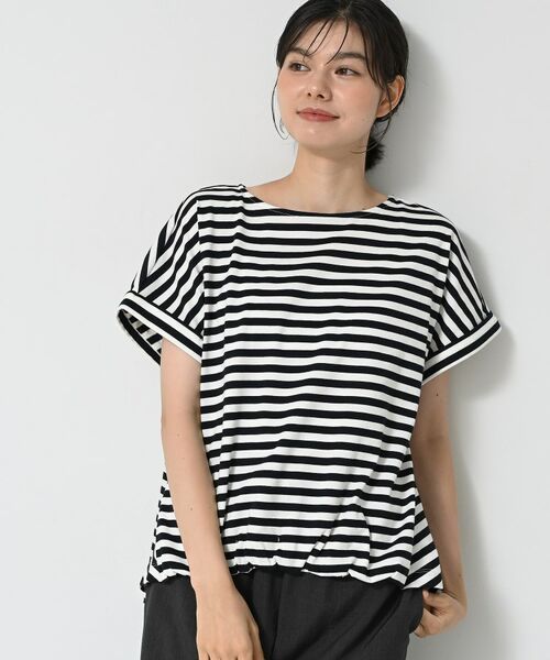 Dessin / デッサン カットソー | 【二の腕カバー/UVカット】ロールアップスリーブ裾ギャザーカットソー | 詳細10