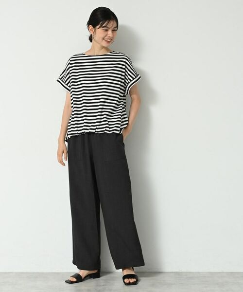 Dessin / デッサン カットソー | 【二の腕カバー/UVカット】ロールアップスリーブ裾ギャザーカットソー | 詳細11