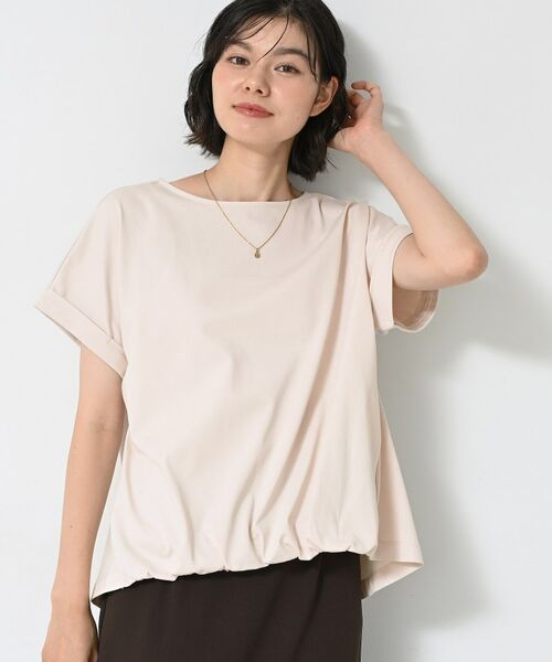 Dessin / デッサン カットソー | 【二の腕カバー/UVカット】ロールアップスリーブ裾ギャザーカットソー | 詳細13